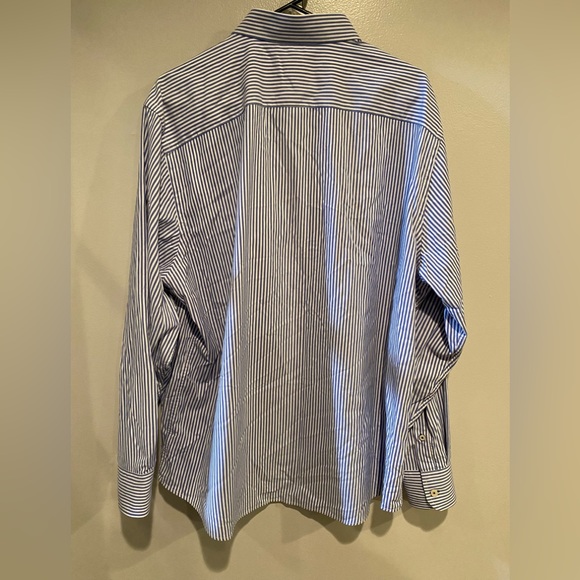 Untuckit Mens Shirt XXL Blue Striped  Long Sleeve Button Down Cotton Terzolo - Picture 3 of 10
